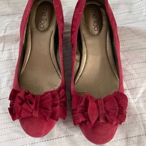 Me too red suede wedges size 9.5